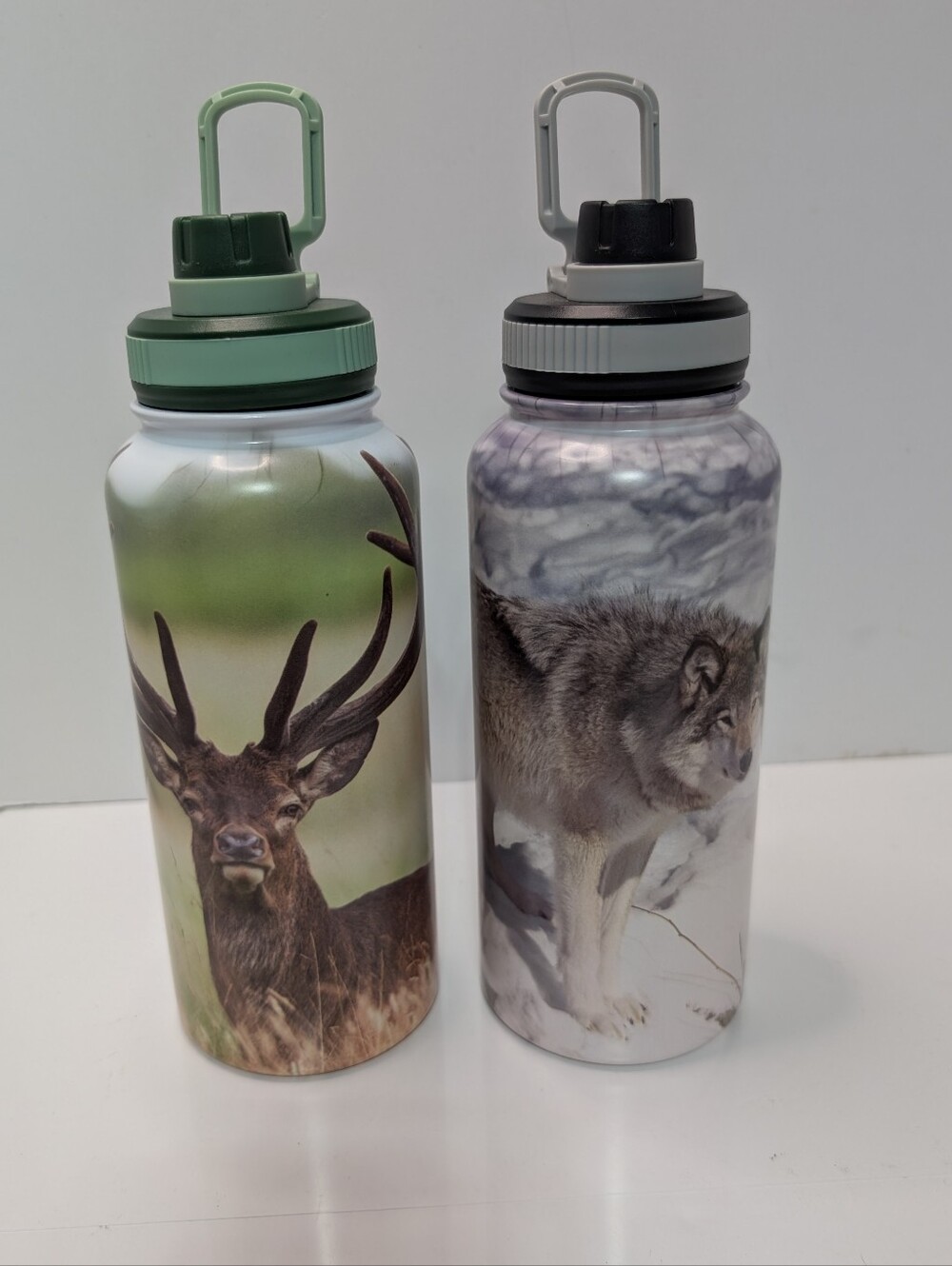 True Living Stainless Steel Water Bottle with Carry Loop Lot Of 2 New